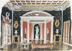 Desenhos para &39;Orgulho e Preconceito&39; produzidos no St. James&39;s Theatre, em fevereiro de 1936 (caneta, tinta e wc) (detalhe de 4871)